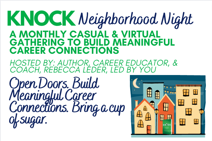 knock neighborhood night career chat virtual event