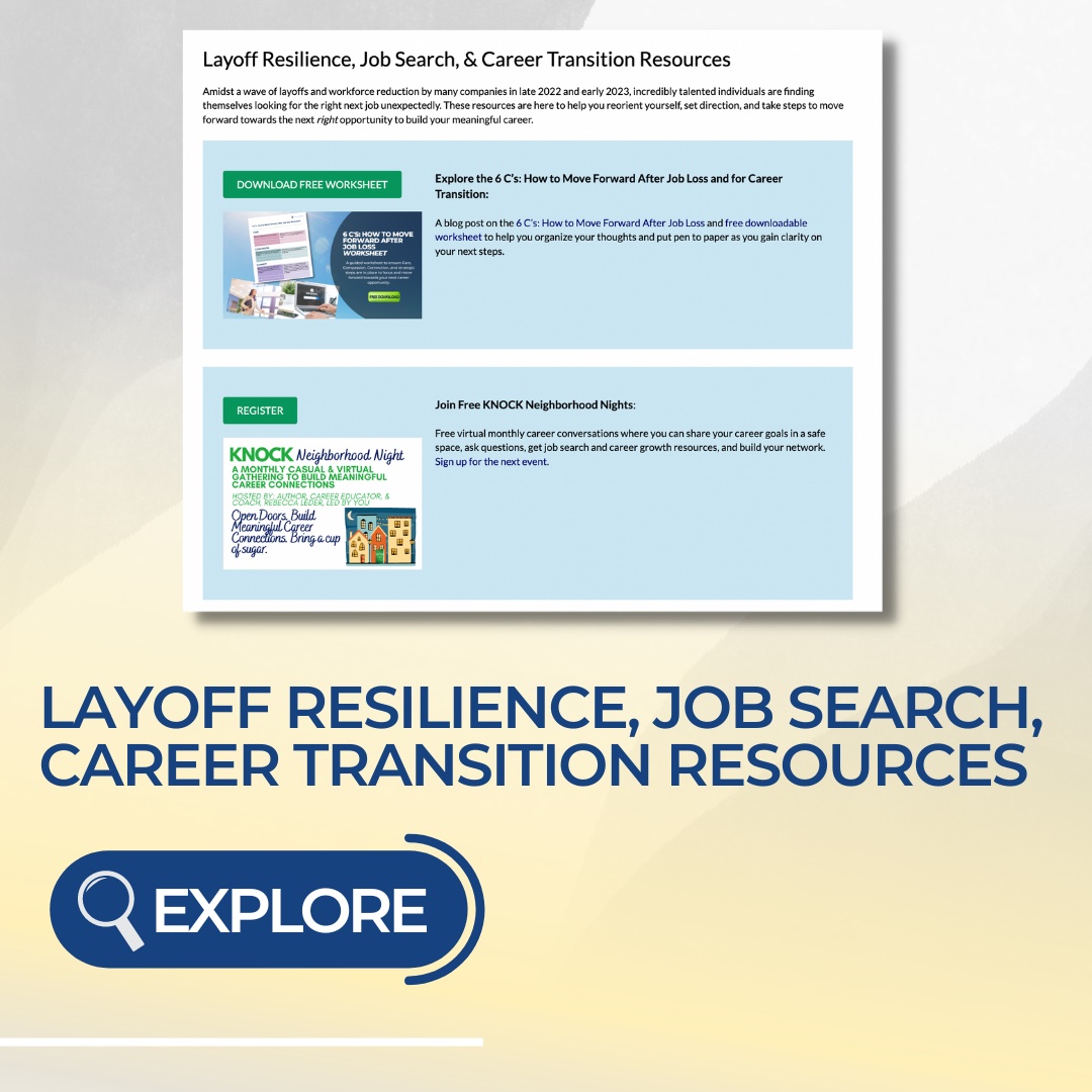 layoff job loss career transition resources and help