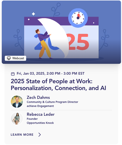 achieve engagement opportunities knock 2025 HR trends webinar rebecca leder