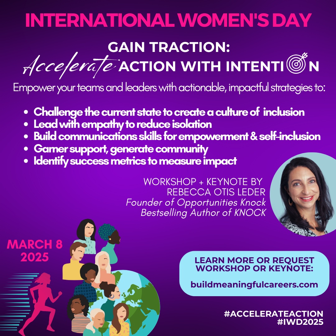 International Women's Day 2025 keynote speaker Rebecca Leder Opportunities Knock